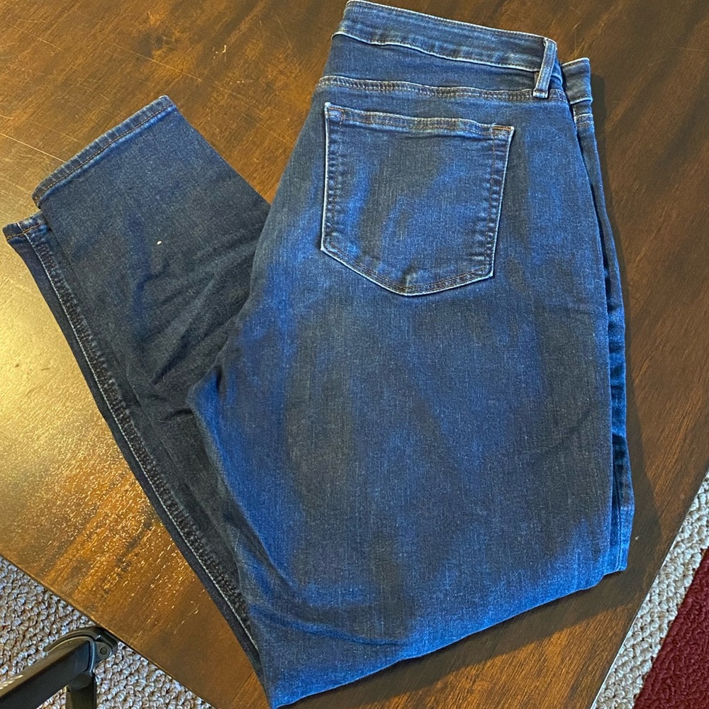 LOFT, curvy skinny high waisted jeans, light to med wash, size 12